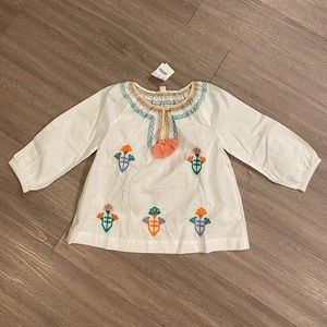 *NEW* Crewcuts embroidered girl’s white top size 7